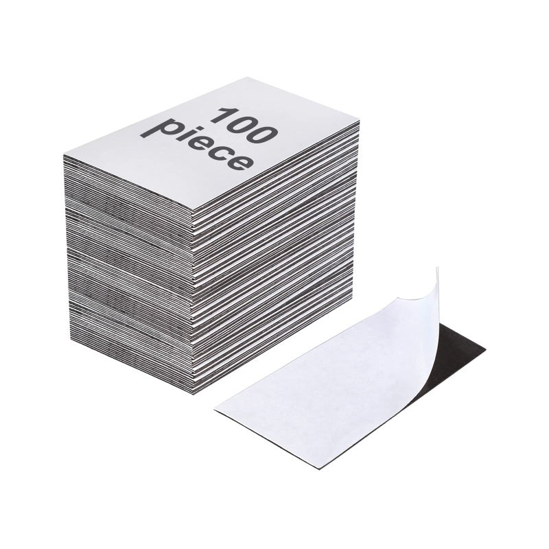 Corneria Self Adhesive Business Card Magnets 20mil - Peel and Stick - Pack of 100, lexible Magnetic Sheets for Photos, Crafts and Die Storage, Easy Peel & Stick - Image 1